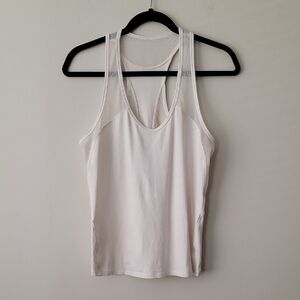 Lululemon Sheer Back White Tank Top